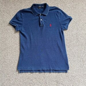 Ralph Lauren Women's Blue Polo with Red Logo